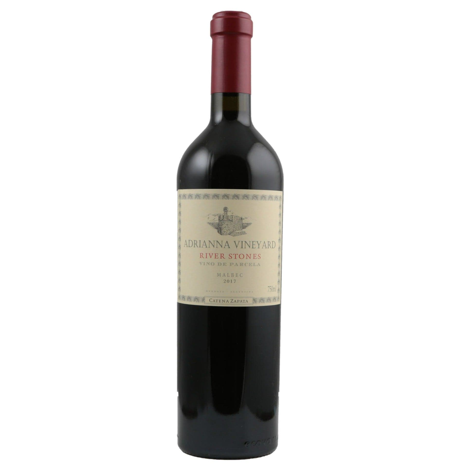 Single bottle of Red wine Catena Zapata, Adrianna River Stones Malbec, Mendoza, 2017 100% Malbec