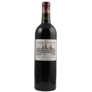 Single bottle of Red wine Ch. Cos d'Estournel, 2nd Growth Grand Cru Classe, Saint Estephe, 2005 78% Cabernet Sauvignon, 19% Merlot & 3% Blaufrankisch