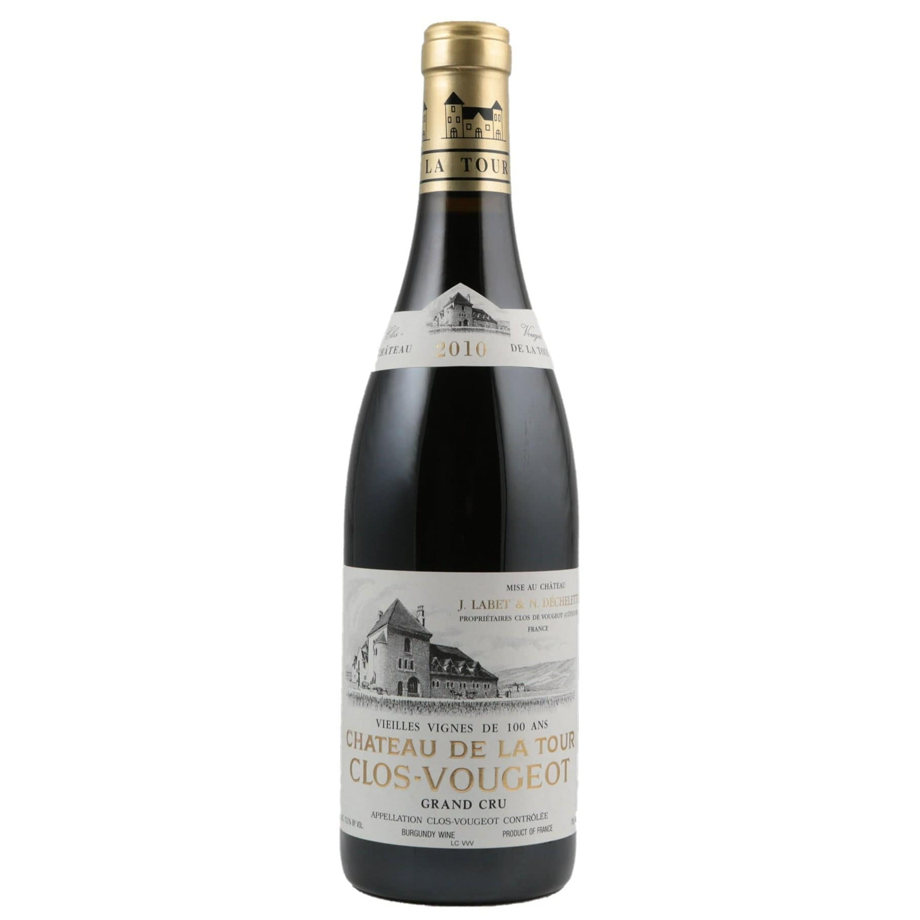 Single bottle of Red wine Ch. de la Tour, Clos de Vougeot Vieilles Vignes Grand Cru, Vougeot, 2010 100% Pinot Noir