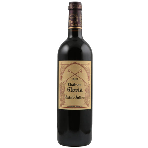 Single bottle of Red wine Ch. Gloria, Grand Vin, Saint-Julien, 2010 Cabernet Sauvignon, Merlot, Cabernet Franc & Petit Verdot