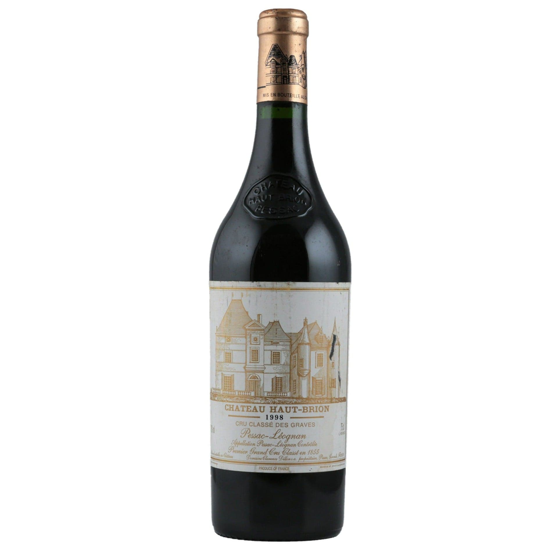 Single bottle of Red wine Ch. Haut Brion, 1st Growth Grand Cru Classe, Pessac-Leognan, 1998 59% Merlot, 29% Cabernet Sauvignon & 12% Cabernet Franc