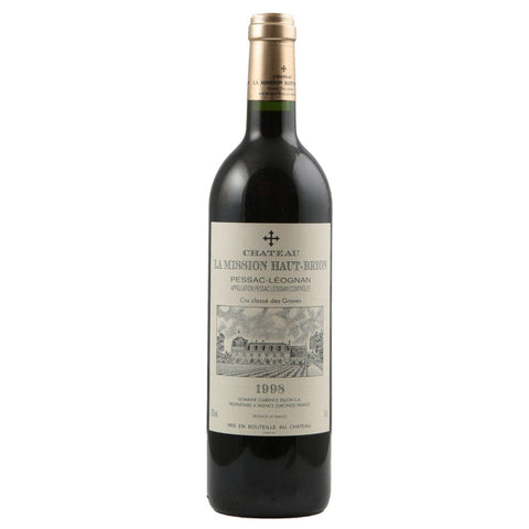 Single bottle of Red wine Ch. La Mission Haut-Brion, Cru Classe de Graves, Pessac-Leognan, 1998 48% Merlot, 37% Cabernet Sauvignon & 15% Cabernet Franc