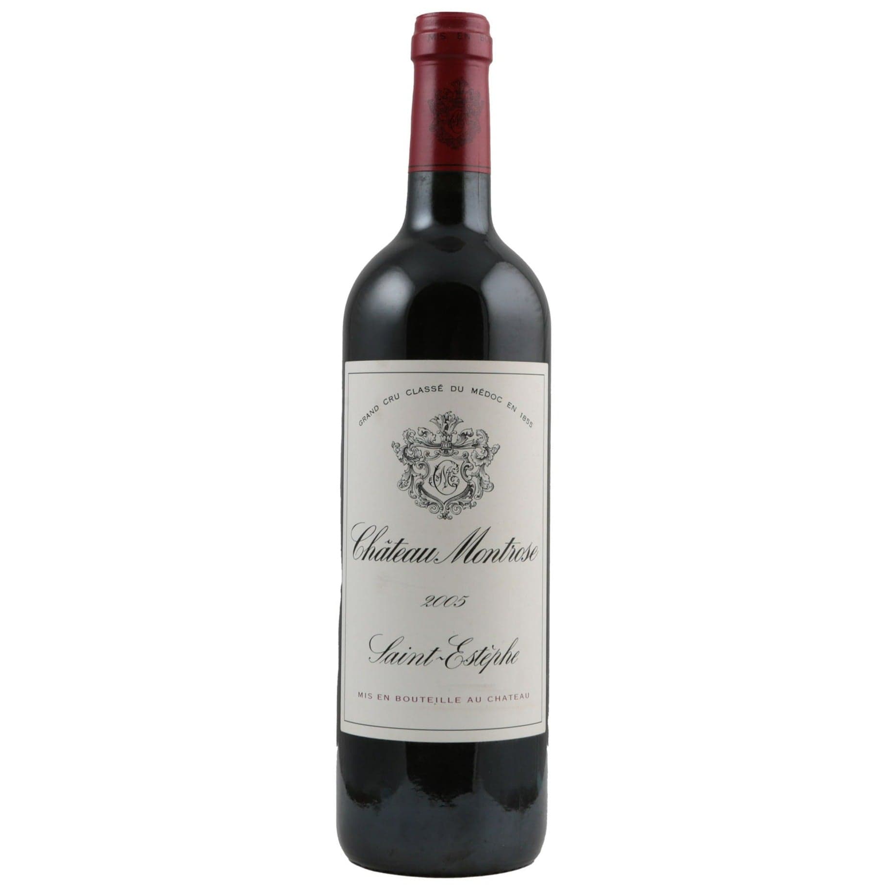 Single bottle of Red wine Ch. Montrose, Grand Cru Classe, Saint Estephe, 2005 65% Cabernet Sauvignon, 31% Merlot, 3% Cabernet Franc & 1% Petit Verdot