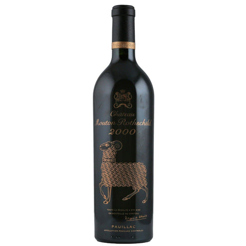Single bottle of Red wine Ch. Mouton Rothschild, 1st Growth Grand Cru Classe, Pauillac, 2000 86% Cabernet Sauvignon & 14% Merlot