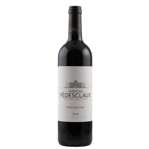 Single bottle of Red wine Ch. Pedesclaux, 5GCC, Pauillac, 2016 48% Cabernet Sauvignon, 45% Merlot, 4% Petit Verdot & 3% Cabernet Franc