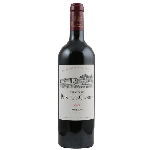 Single bottle of Red wine Ch. Pontet-Canet, 5th Growth Grand Cru Classe, Pauillac, 2009 65% Cabernet Sauvignon, 30% Merlot, 4% Cabernet Franc & 1% Petit Verdot