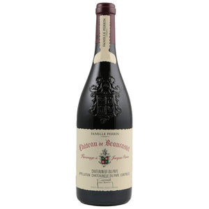 Single bottle of Red wine Chateau de Beaucastel, Chateauneuf du Pape, 2015 30% Grenache, 30% Mourvedre, 10% Syrah, 10% Counoise, 5% Cinsault & 15% Other