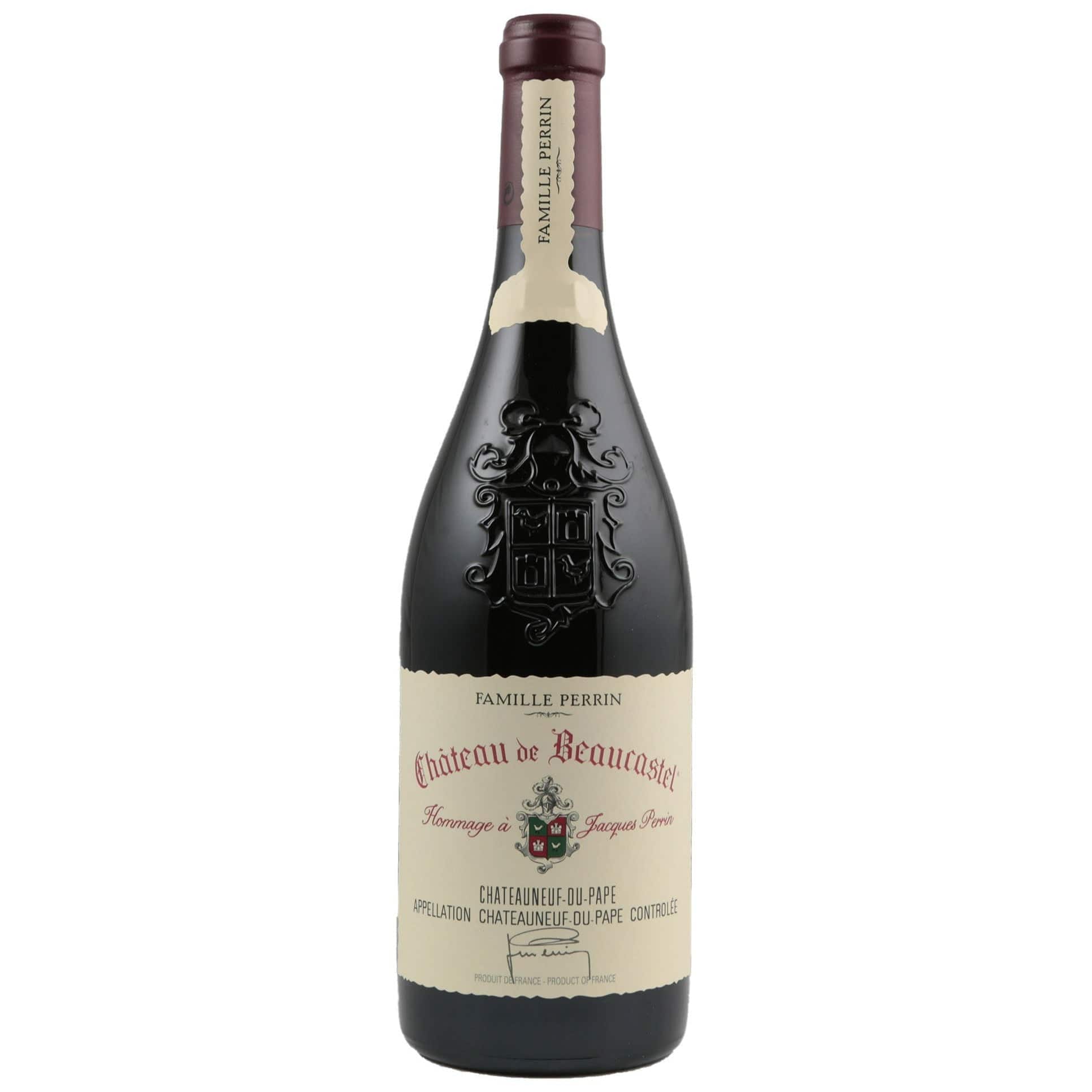 Single bottle of Red wine Chateau de Beaucastel, Chateauneuf du Pape, 2016 30% Grenache, 30% Mourvedre, 10% Syrah, 10% Counoise, 5% Cinsault & 15% Other