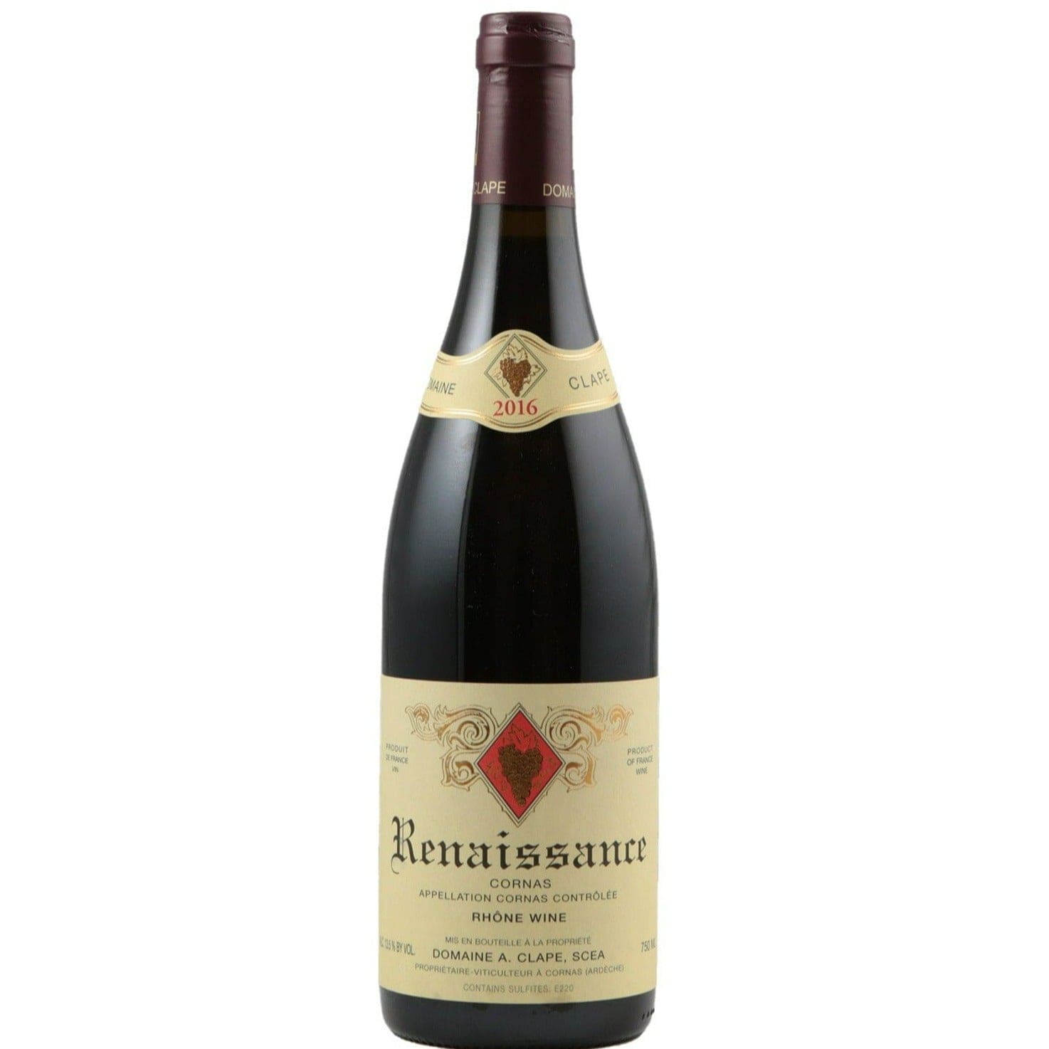 Single bottle of Red wine Dom. Auguste Clape, Renaissance, Cornas, 2016 100% Syrah