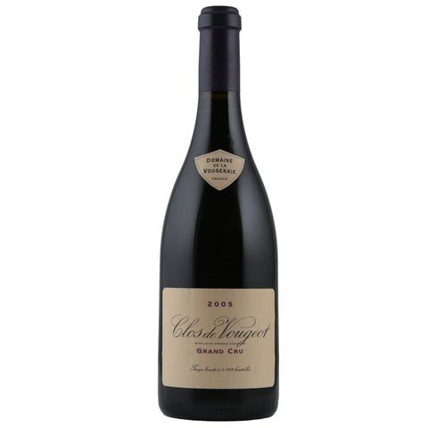 Single bottle of Red wine Dom. de la Vougeraie, Clos de Vougeot Grand Cru, Vougeot, 2005 100% Pinot Noir