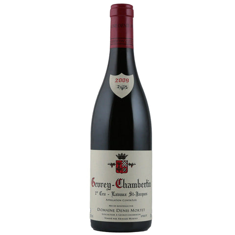 Single bottle of Red wine Dom. Denis Mortet, Lavaux Saint Jacques Premier Cru, Gevrey Chambertin, 2009 100% Pinot Noir