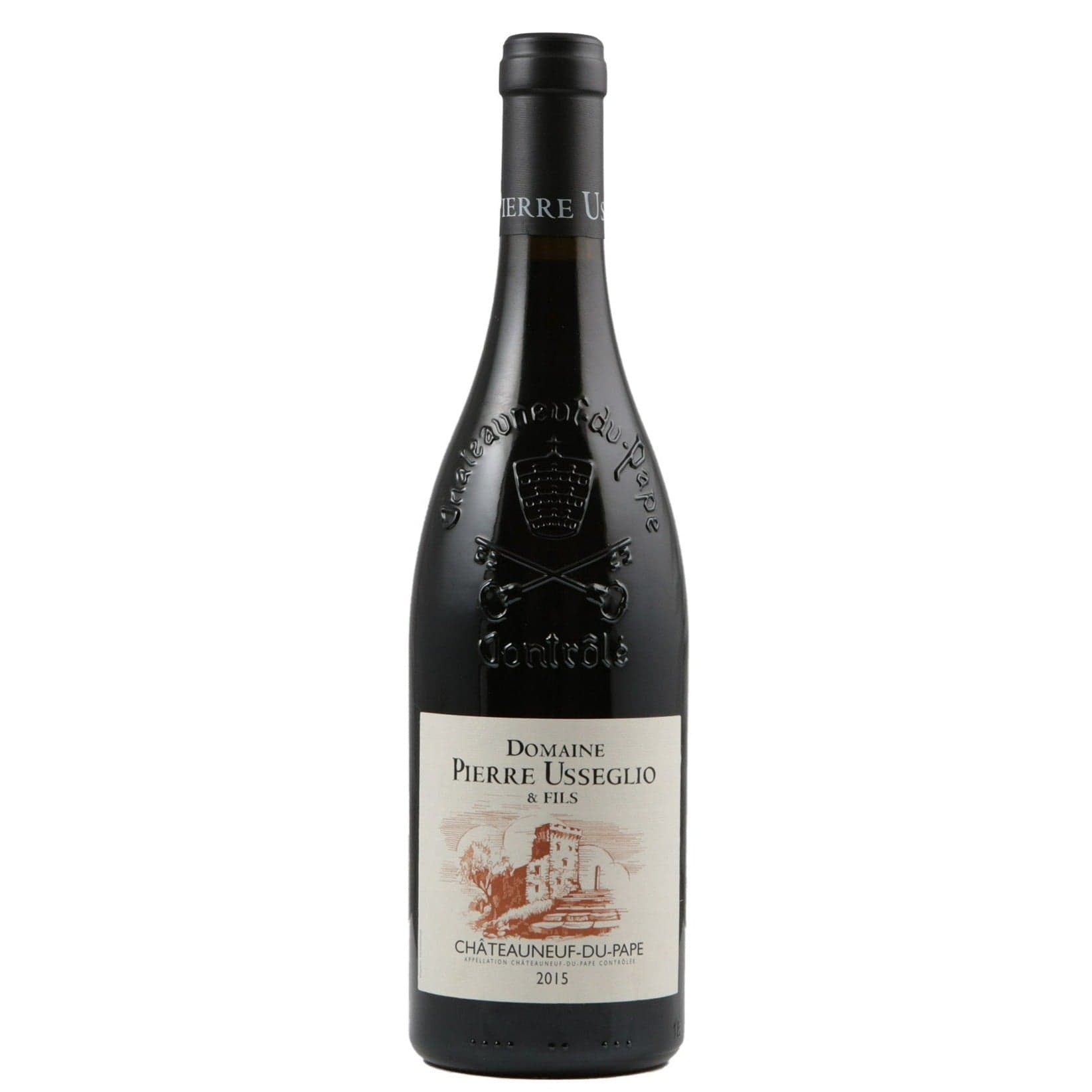 Single bottle of Red wine Dom. Pierre Usseglio et Fils, Chateauneuf du Pape, 2015 Grenache, Syrah, Cinsault & Mourvedre