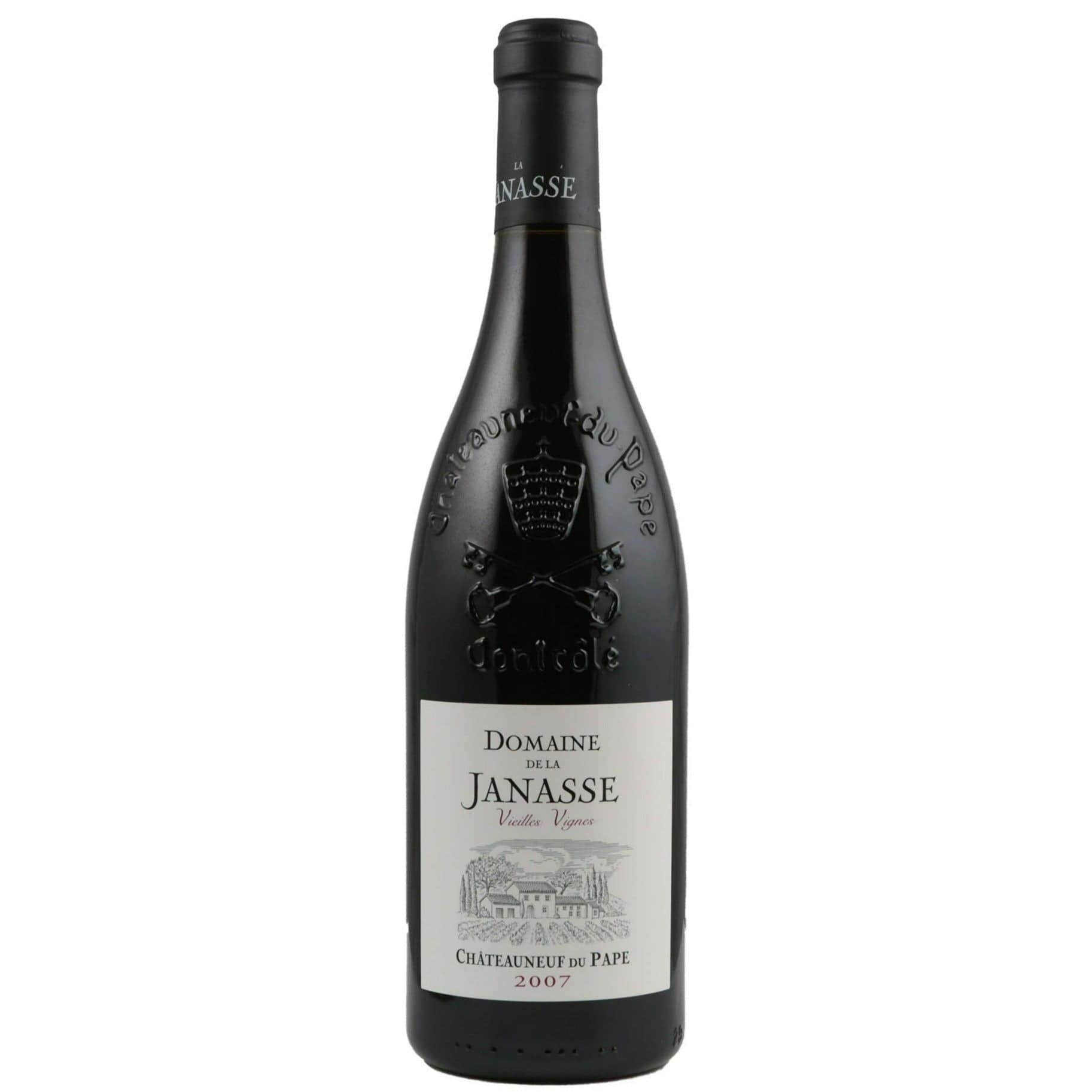 Single bottle of Red wine Domaine de la Janasse, CDP Vieilles Vignes, Chateauneuf du Pape, 2007 Grenache, Mourvedre & Syrah