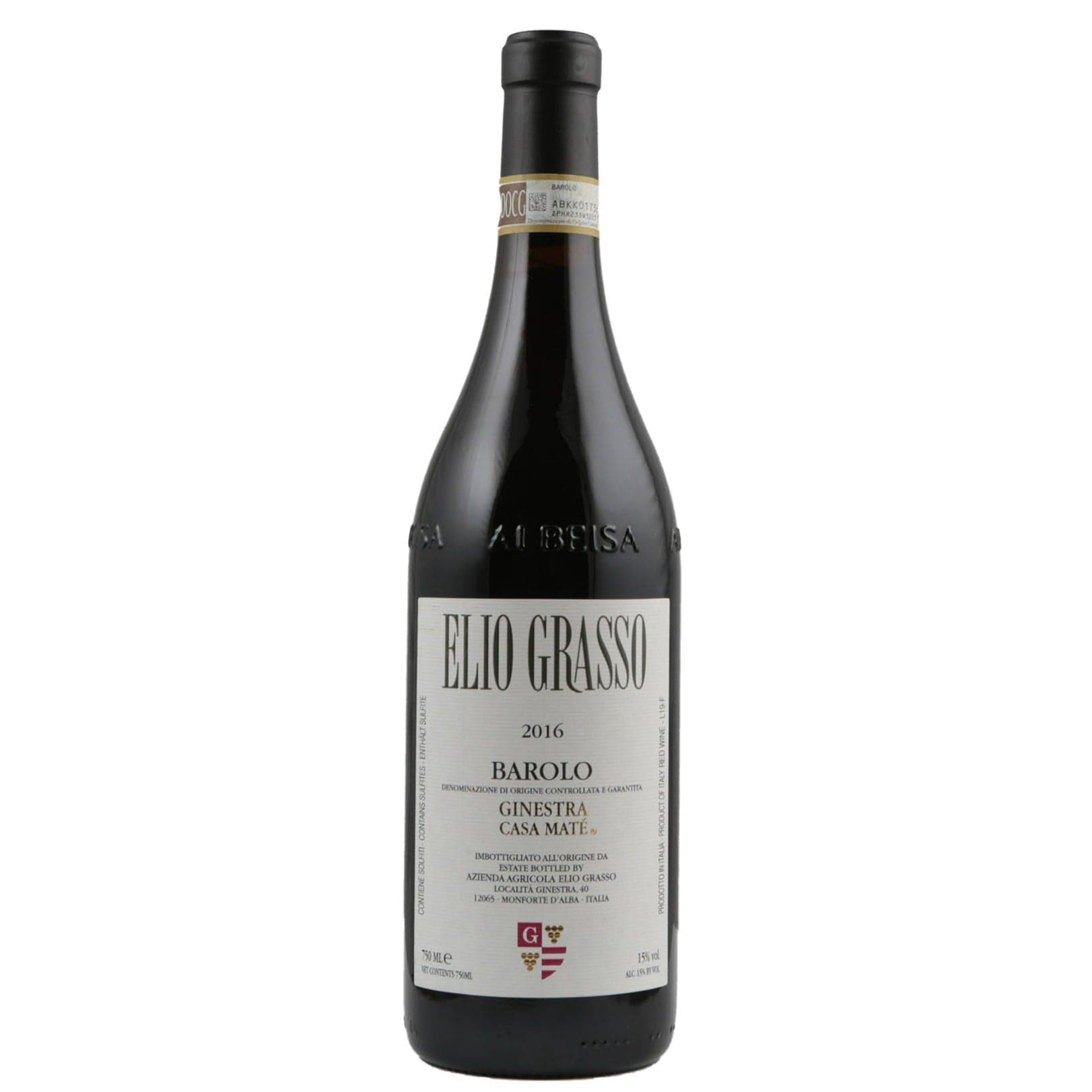 Single bottle of Red wine Elio Grasso, Ginestra Casa Mate, Barolo, 2016 100% Nebbiolo