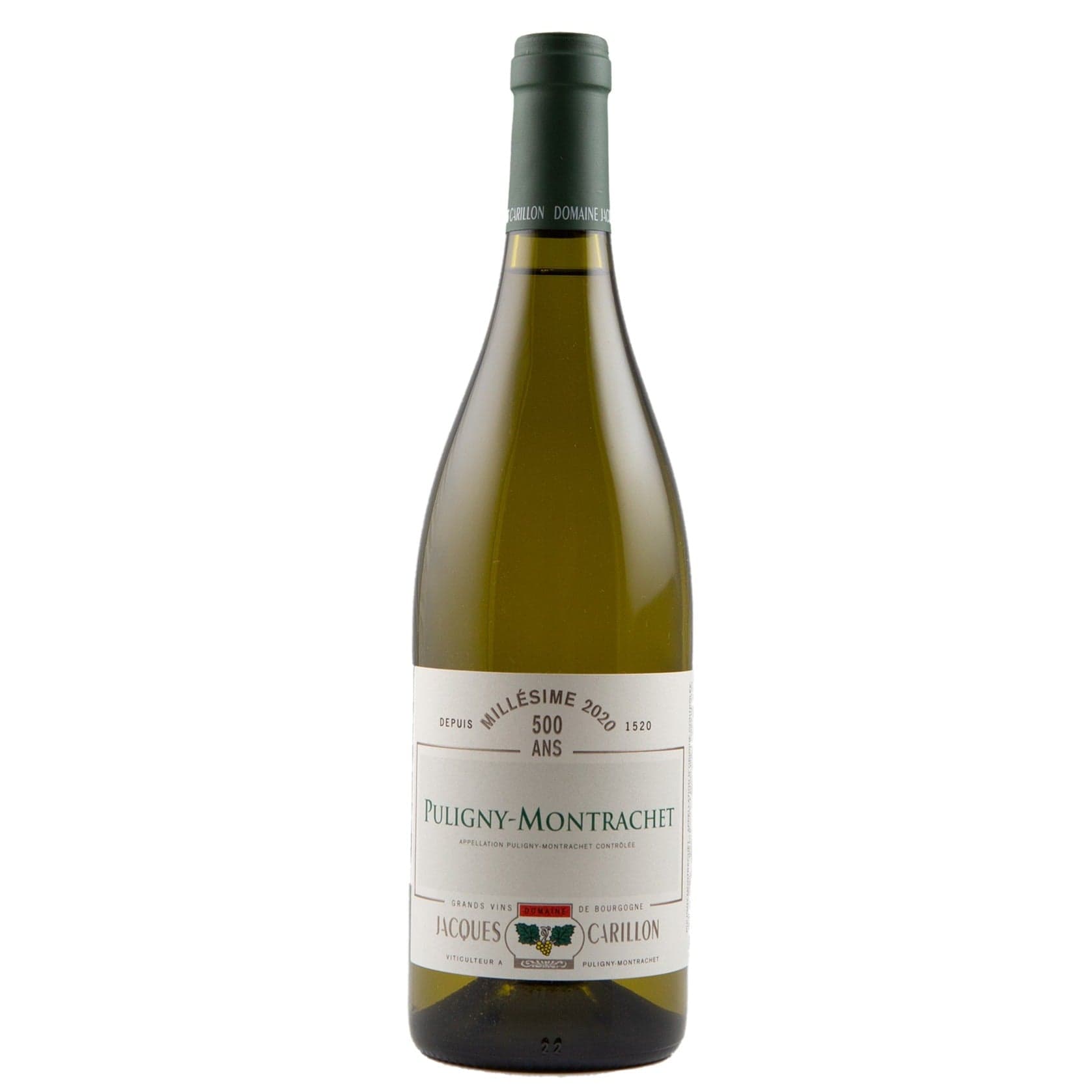 Single bottle of Red wine Jacques Carillon, Puligny Montrachet Village, 2020 100% Chardonnay
