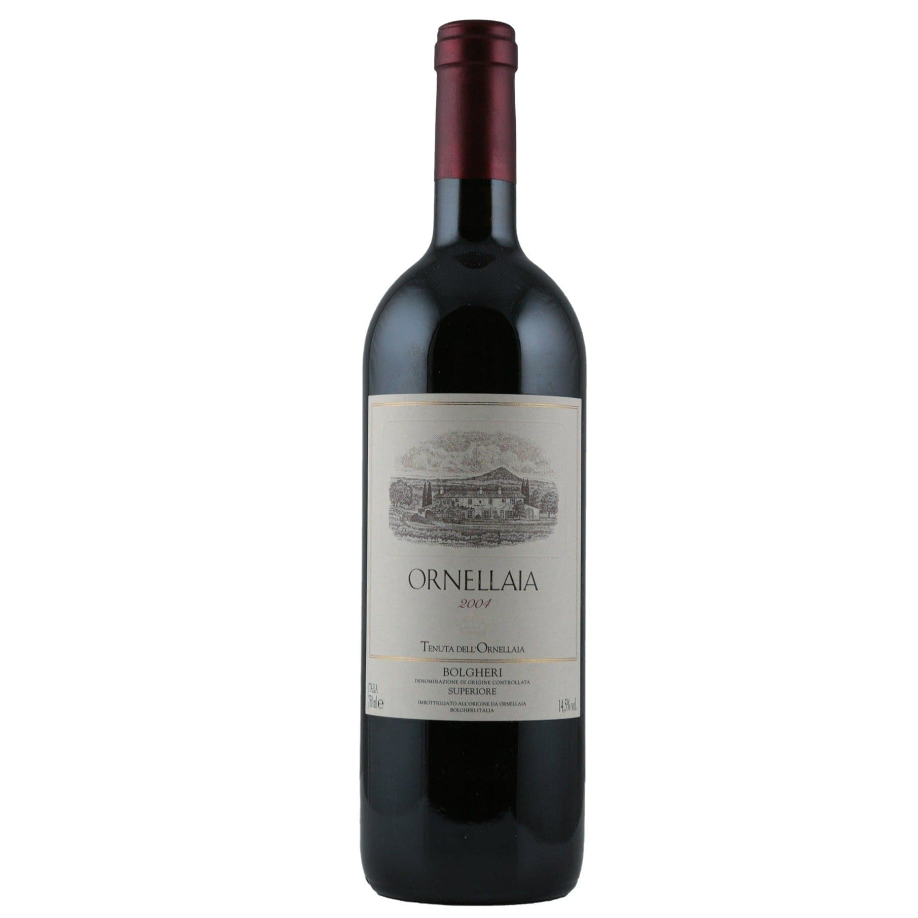 Single bottle of Red wine Ornellaia, Bolgheri Superiore, Bolgheri, 2004 60% Cabernet Sauvignon, 25% Merlot, 12% Cabernet Franc & 3% Petit Verdot