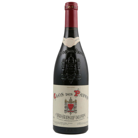 Single bottle of Red wine Paul Avril Clos des Papes, CDP, Chateauneuf du Pape, 2001 65% Grenache, 20% Mourvèdre, 10% Syrah & 5% Vaccarèse