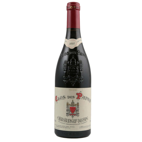 Single bottle of Red wine Paul Avril Clos des Papes, CDP, Chateauneuf du Pape, 2007 65% Grenache, 20% Mourvèdre, 10% Syrah & 5% Vaccarèse