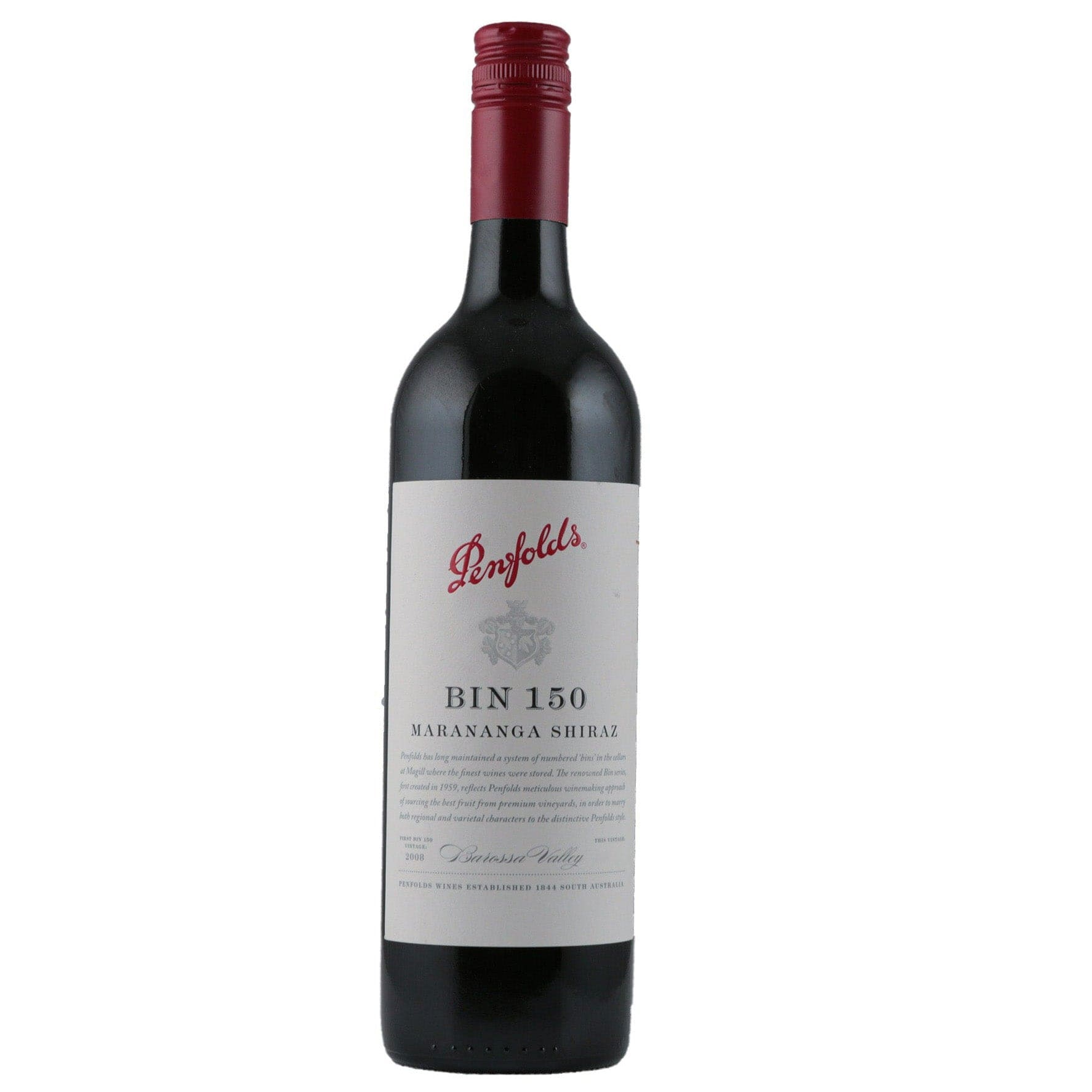 Single bottle of Red wine Penfolds, Bin 150 Marananga Shiraz Barossa Valley, 2010 100% Shiraz