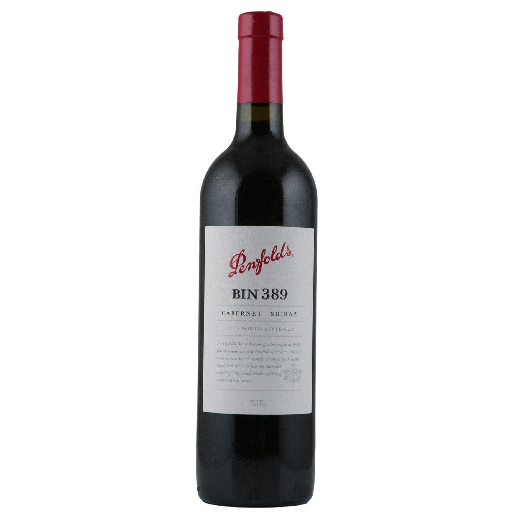 Single bottle of Red wine Penfolds, Bin 389 Cabernet Shiraz, South Australia, 2002 54% Cabernet Sauvignon & 46% Shiraz