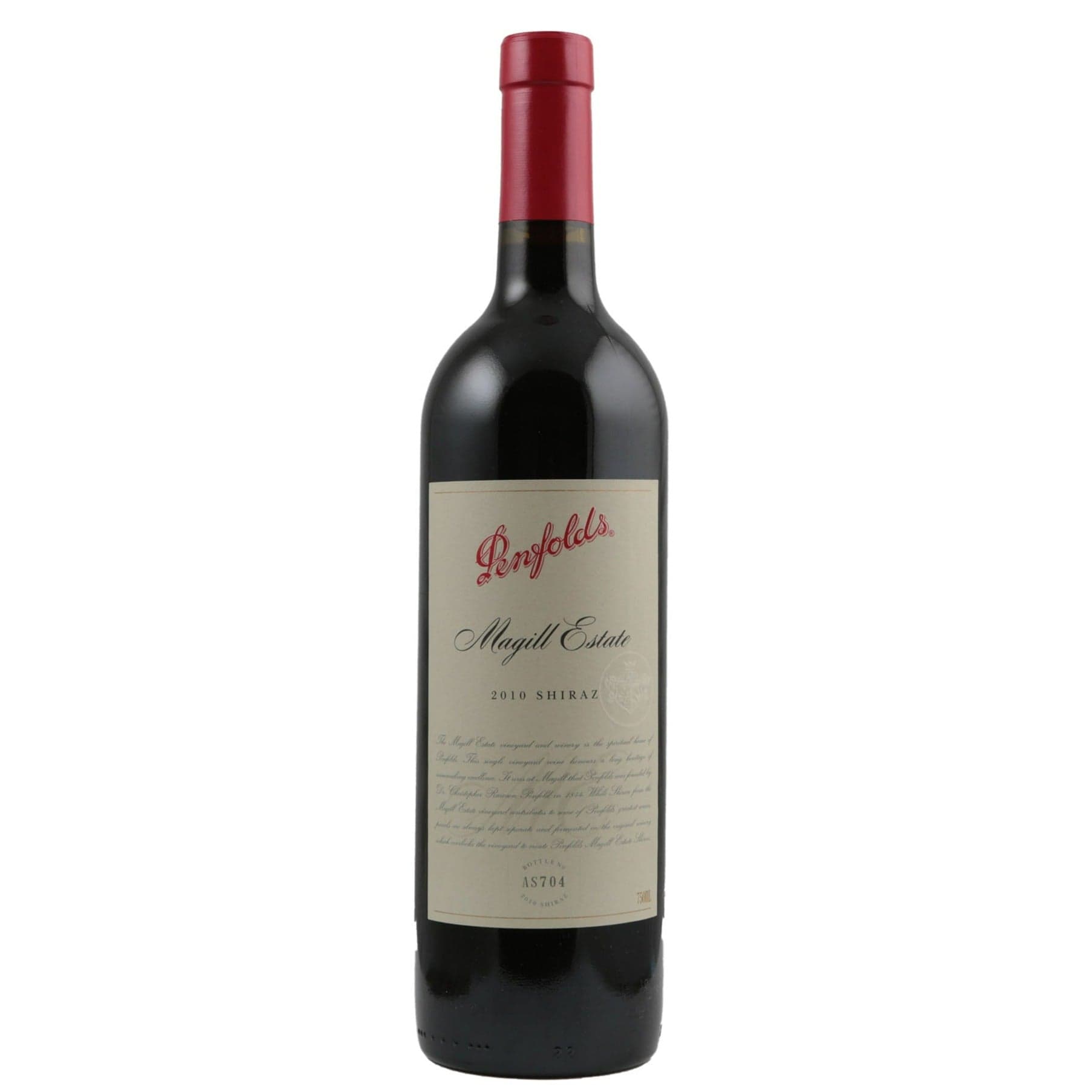 Single bottle of Red wine Penfolds, Magill Estate Shiraz Shiraz, South Australia, 2010 100% Shiraz