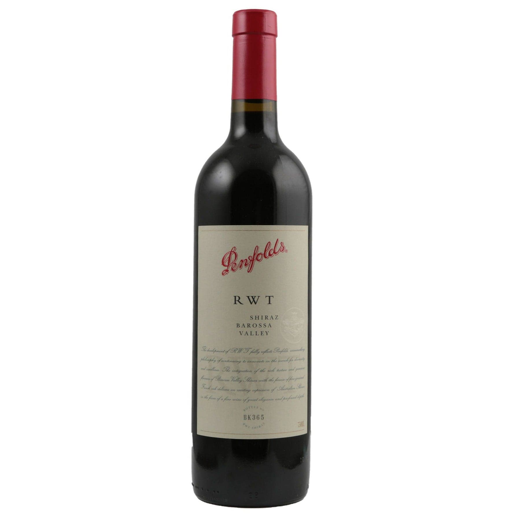 Single bottle of Red wine Penfolds, RWT (now Bin 798), Barossa Valley, 1998 100% Shiraz