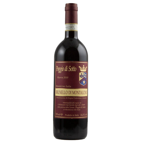 Single bottle of Red wine Poggio di Sotto, Brunello di Montalcino Riserva DOCG, Brunello di Montalcino 2010 100% Sangiovese