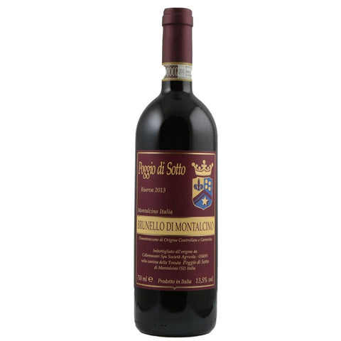 Single bottle of Red wine Poggio di Sotto, Brunello di Montalcino Riserva DOCG, Brunello di Montalcino 2013 100% Sangiovese