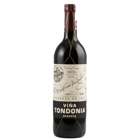 Single bottle of Red wine R. Lopez de Heredia Vina Tondonia, Reserva, Rioja Alta, 2010 Tempranillo, Grenache (Grenache), Graciano & Carignan (Carignan)