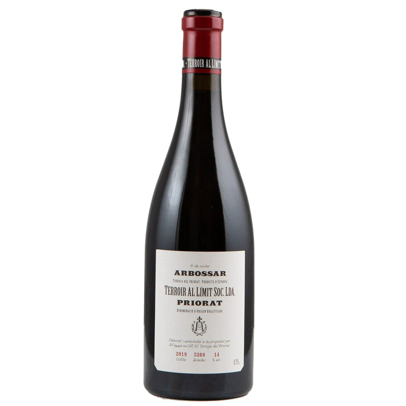 Single bottle of Red wine Terroir Al Limit, Priorat Arbossar, Priorat, 2019 Carignan, Grenache and Syrah blend