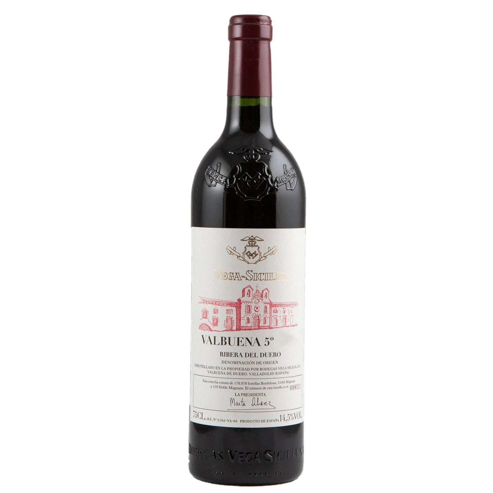 Single bottle of Red wine Vega Sicilia, Tinto Valbuena 5, Ribera del Duero, 2016 94% Tempranillo & 6% Merlot