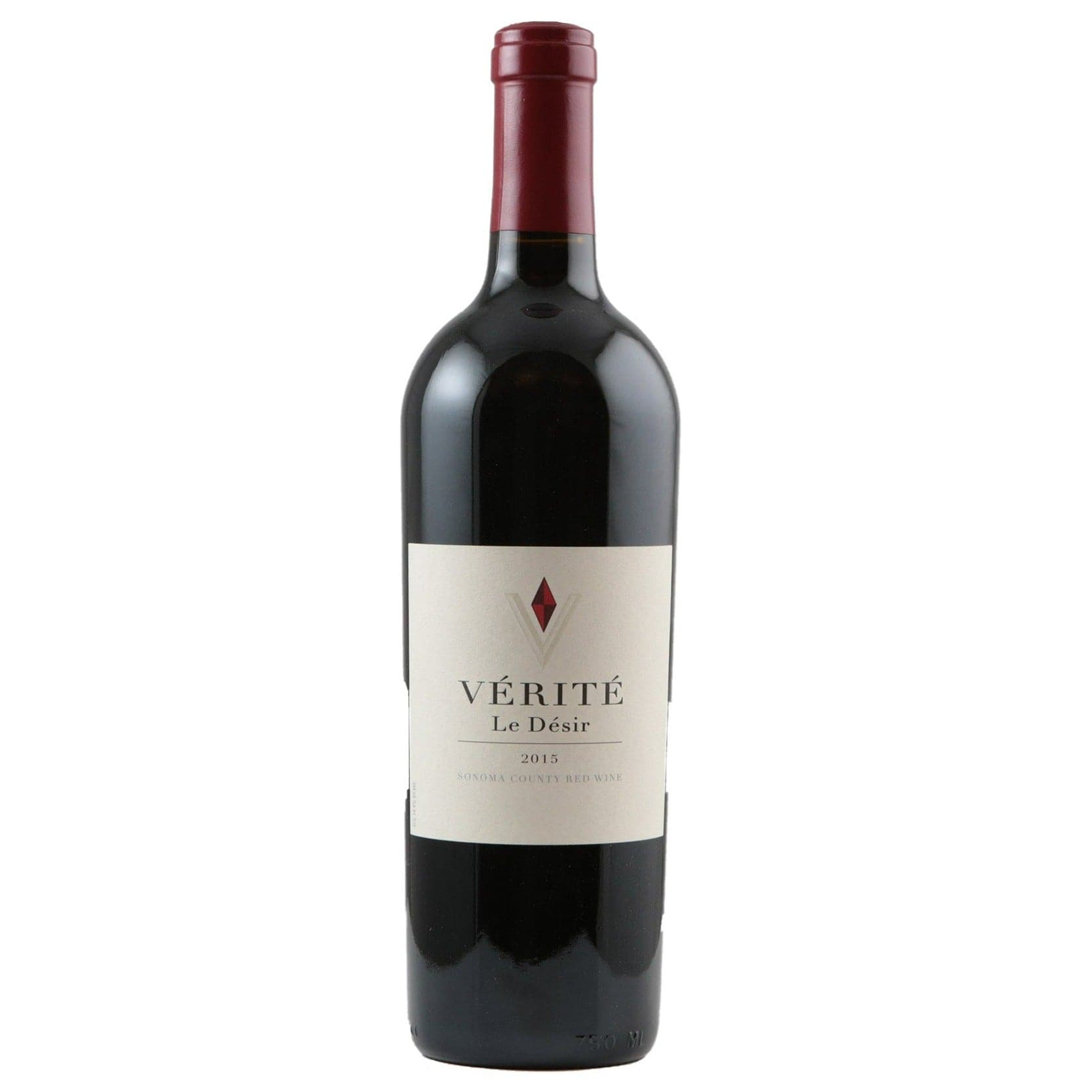 Single bottle of Red wine Verite, Le Desir, Sonoma County, 2015 64% Cabernet Franc, 27% Merlot, 5% Cabernet Sauvignon & 4% Malbec