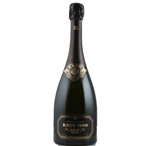 Single bottle of Sparkling wine Krug, Vintage Brut, Champagne, 1990 Pinot Noir, Pinot Meunier & Chardonnay