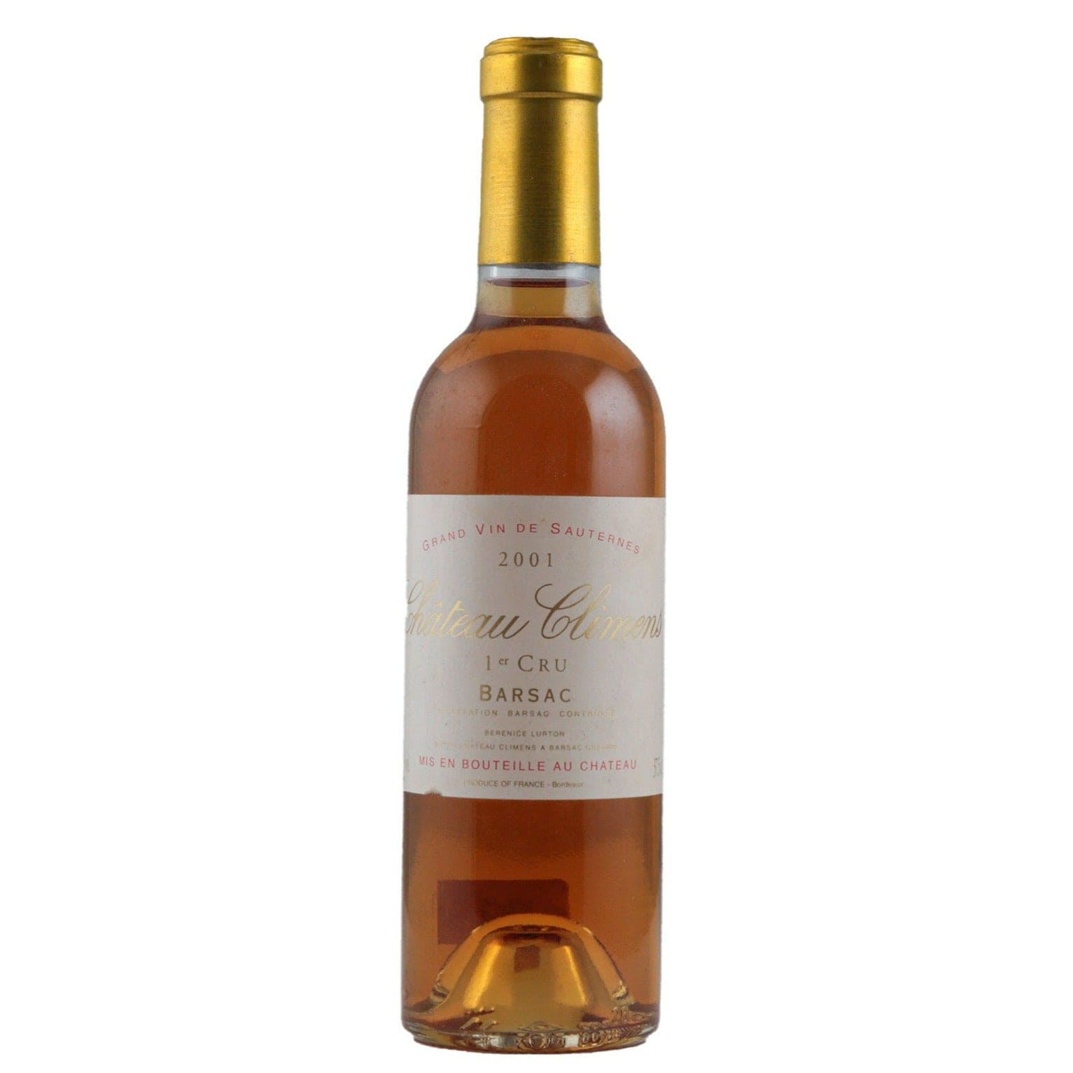 Single bottle of Sweet white wine Ch. Climens, 1st Growth Premier Cru Classe (500ml bottle), Barsac, 2001 100% Semillon
