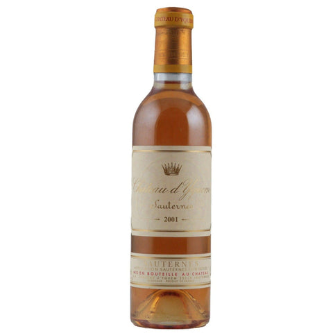 Single bottle of Sweet White wine Ch. D'Yquem, 1st Growth Premier Cru Superior Classe, Sauternes, Half Bottle, 2001 Semillon & Sauvignon Blanc