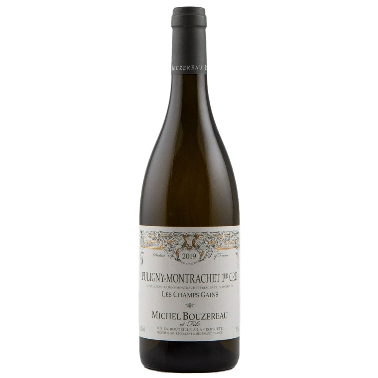 Single bottle of White wine Michel Bouzereau, Les Champs Gains Premier Cru, Puligny Montrachet, 2019 100% Chardonnay